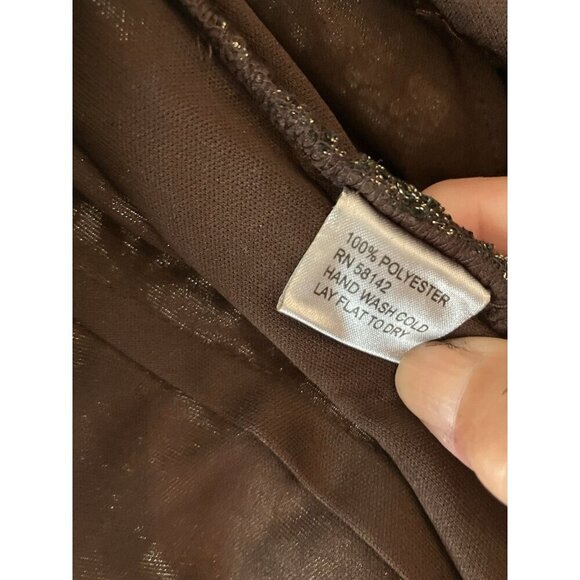 NWT Women’s Muse Brown Sequin V Neck Cocktail Dress Lined Size 0 MSRP $185 - Picture 8 of 13